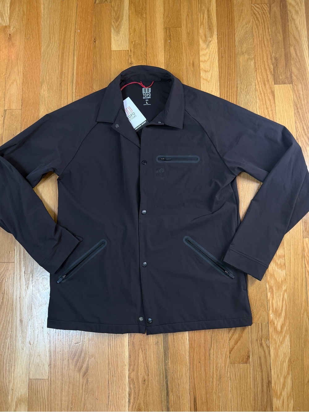 Topo Designs Men’s Tech Breaker Black Jacket (L)